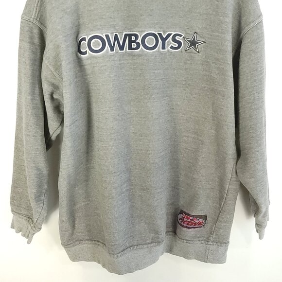 Dallas Cowboys Sweatshirt Mens Large NFL Active Gray Blue Embroidered Distressed - Picture 2 of 12